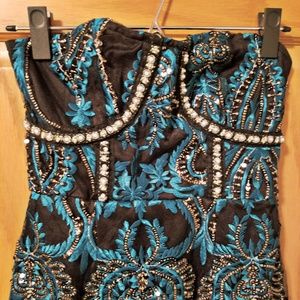 Premium Emerald Green Sequin Embroidered Dress